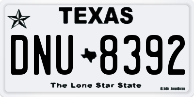 TX license plate DNU8392
