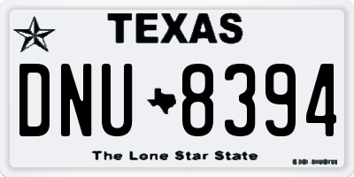 TX license plate DNU8394