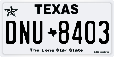 TX license plate DNU8403