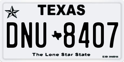 TX license plate DNU8407