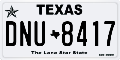 TX license plate DNU8417