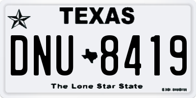 TX license plate DNU8419