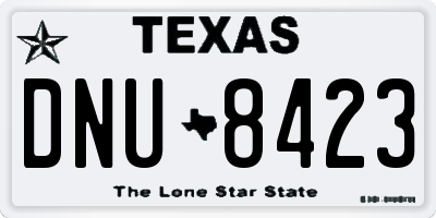 TX license plate DNU8423