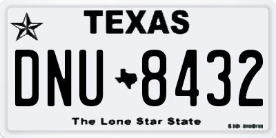 TX license plate DNU8432