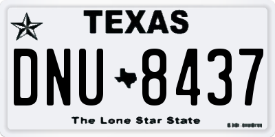 TX license plate DNU8437