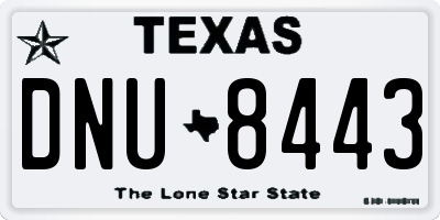 TX license plate DNU8443