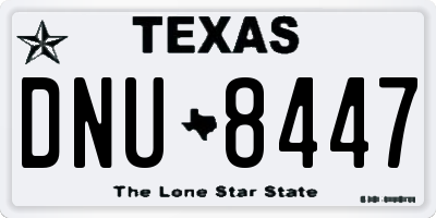 TX license plate DNU8447