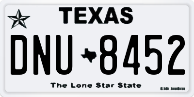 TX license plate DNU8452