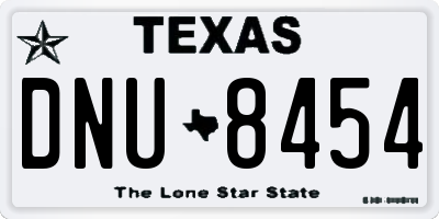 TX license plate DNU8454