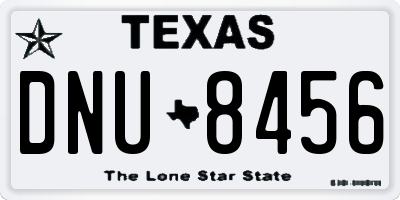TX license plate DNU8456