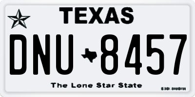 TX license plate DNU8457