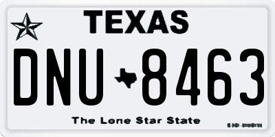 TX license plate DNU8463