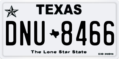TX license plate DNU8466