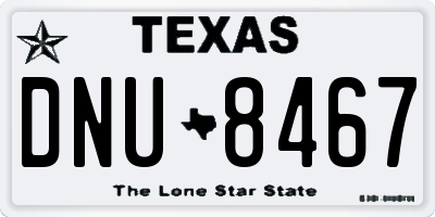 TX license plate DNU8467