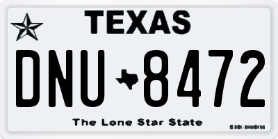 TX license plate DNU8472