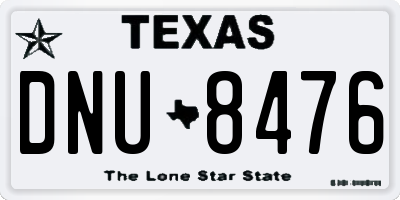 TX license plate DNU8476