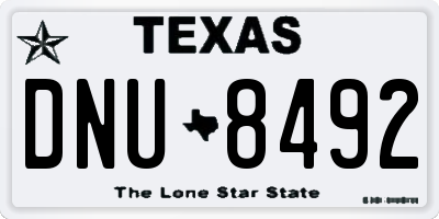 TX license plate DNU8492