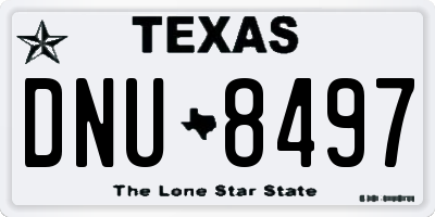 TX license plate DNU8497