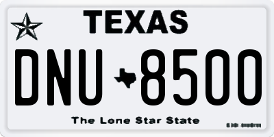 TX license plate DNU8500