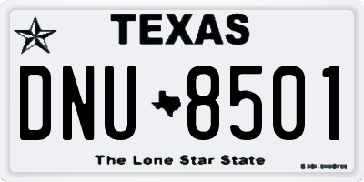 TX license plate DNU8501