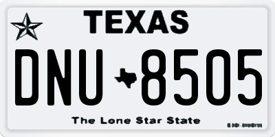 TX license plate DNU8505
