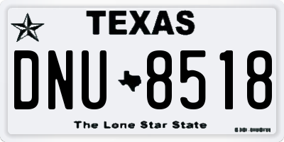 TX license plate DNU8518