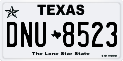 TX license plate DNU8523
