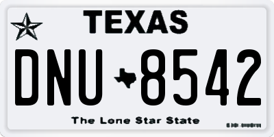 TX license plate DNU8542