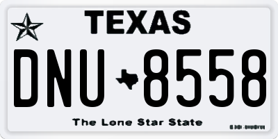 TX license plate DNU8558