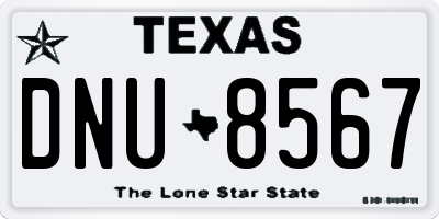TX license plate DNU8567