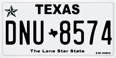TX license plate DNU8574