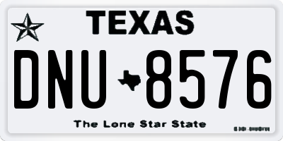 TX license plate DNU8576