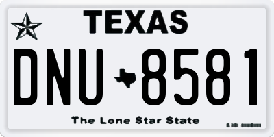 TX license plate DNU8581