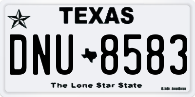 TX license plate DNU8583