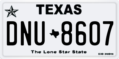 TX license plate DNU8607