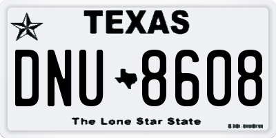 TX license plate DNU8608