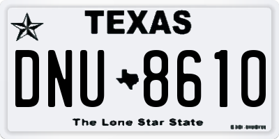 TX license plate DNU8610