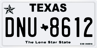 TX license plate DNU8612