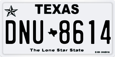 TX license plate DNU8614