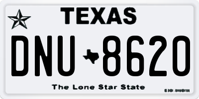 TX license plate DNU8620