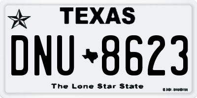 TX license plate DNU8623