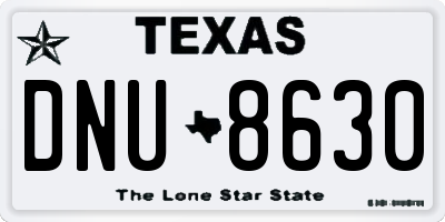 TX license plate DNU8630