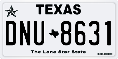 TX license plate DNU8631