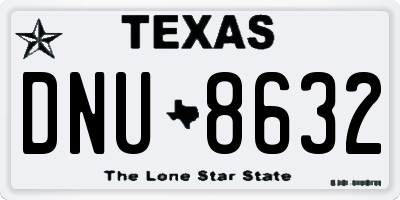 TX license plate DNU8632