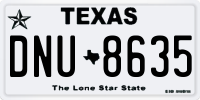 TX license plate DNU8635