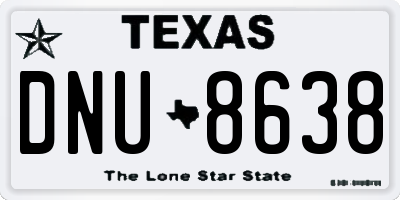 TX license plate DNU8638