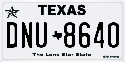 TX license plate DNU8640