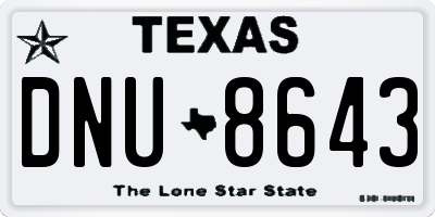 TX license plate DNU8643