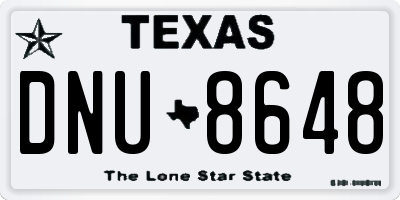 TX license plate DNU8648