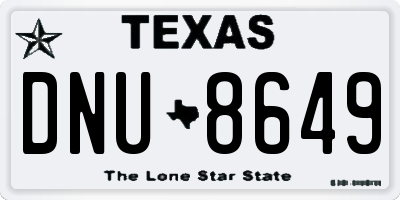 TX license plate DNU8649